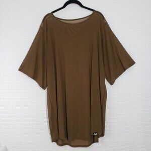 Exoticathletica Mesh Boyfriend Oversized Tee Womens XXL Green Short Sleeve Sheer